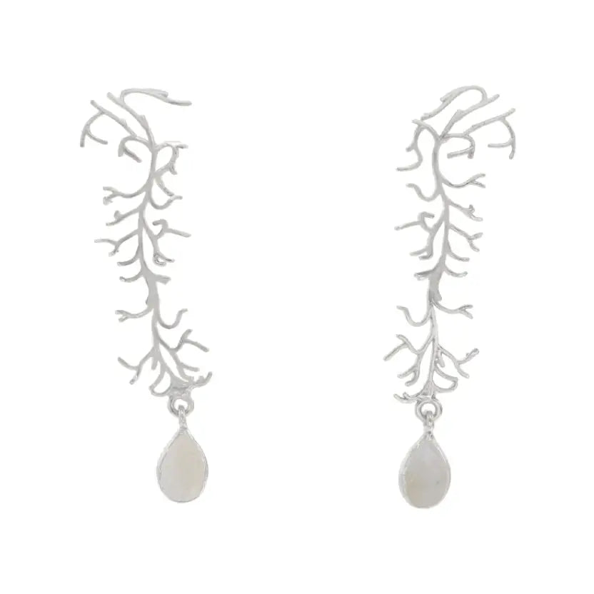 Pendientes Nidario Ed. Limitada Plata Piedra Lunar