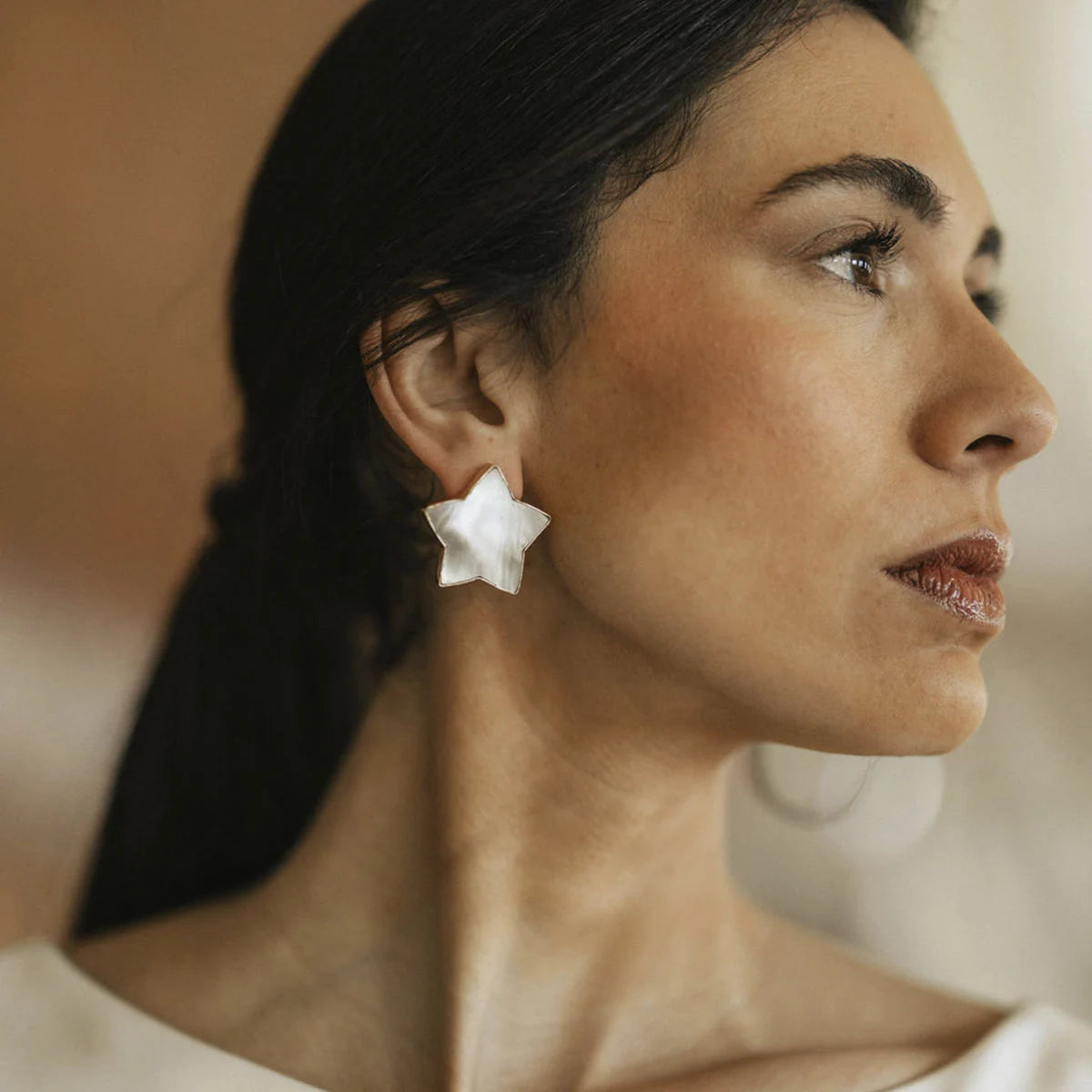 Pendientes Nova Blanco nácar