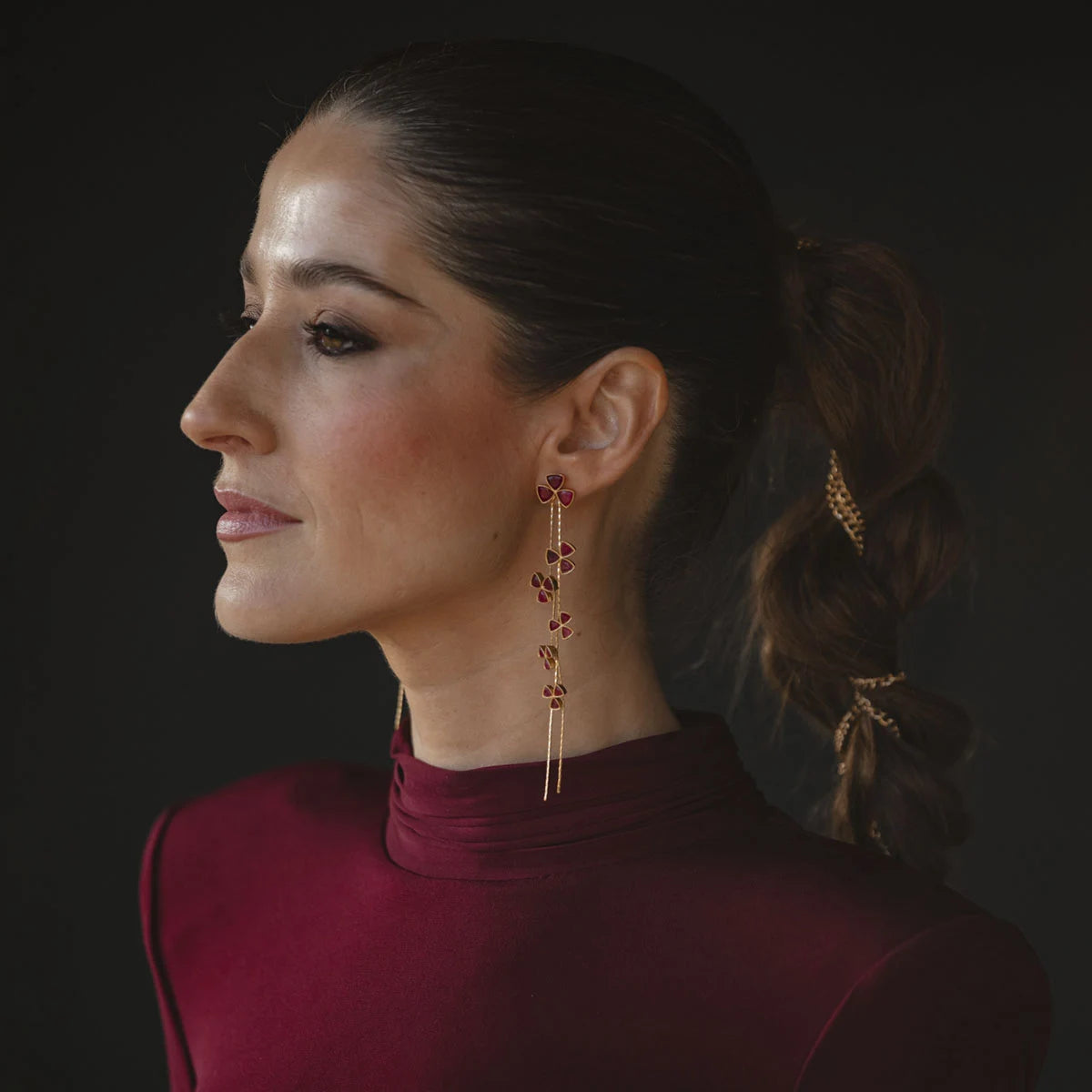 Pendientes Shamrock Ed. Limitada Rubí