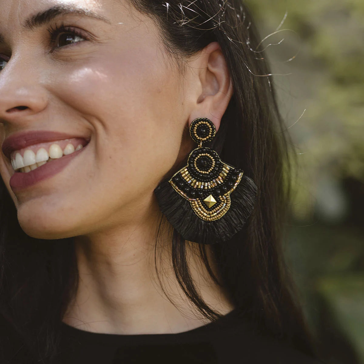 Pendientes Sindri Étnico Negro