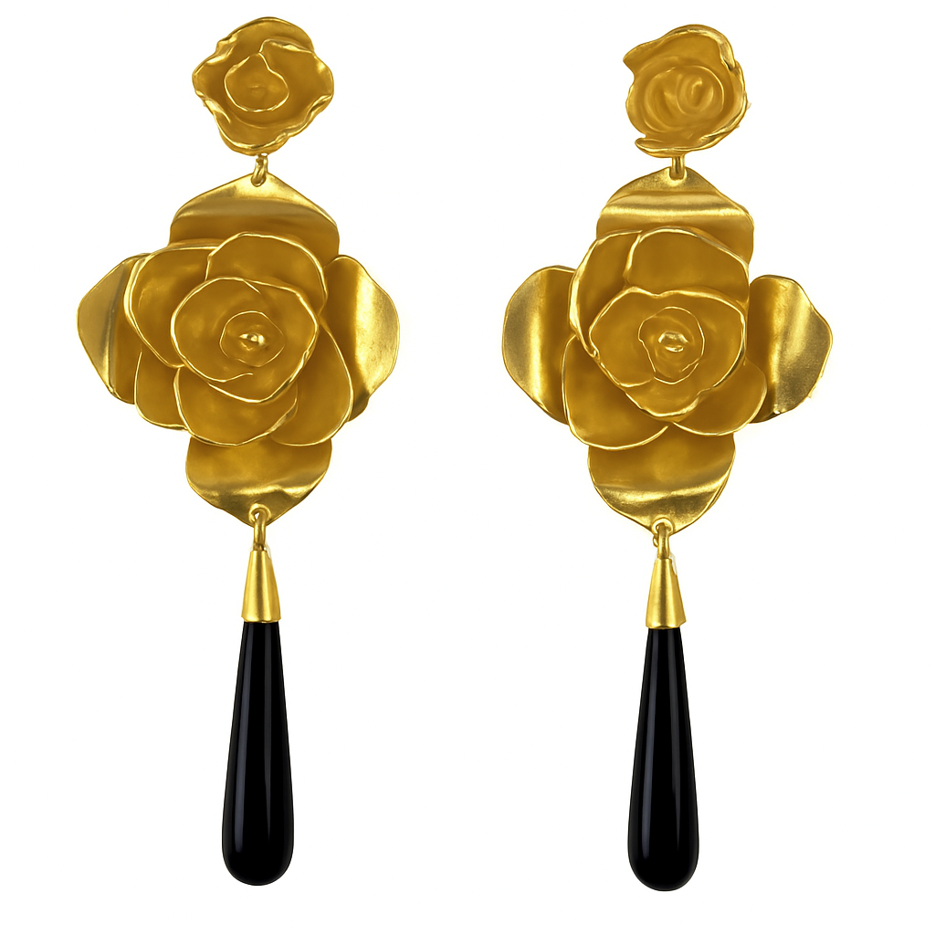 Pendientes Suspiro Flamenco Negro