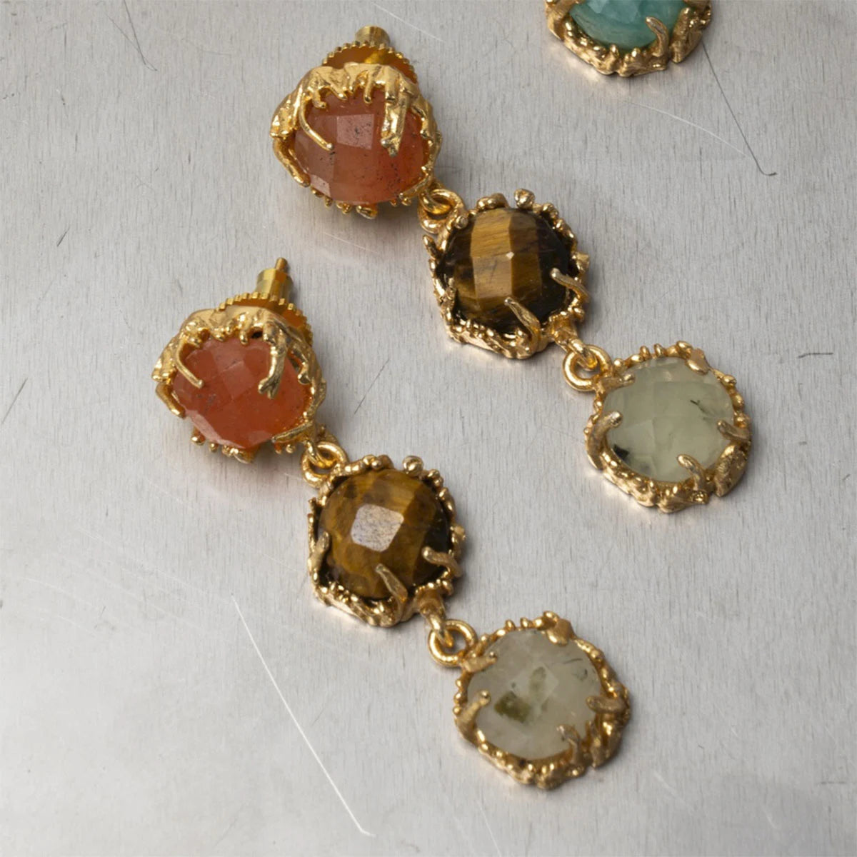 Pendientes Triología Naranja, Marrón y Verde prenita