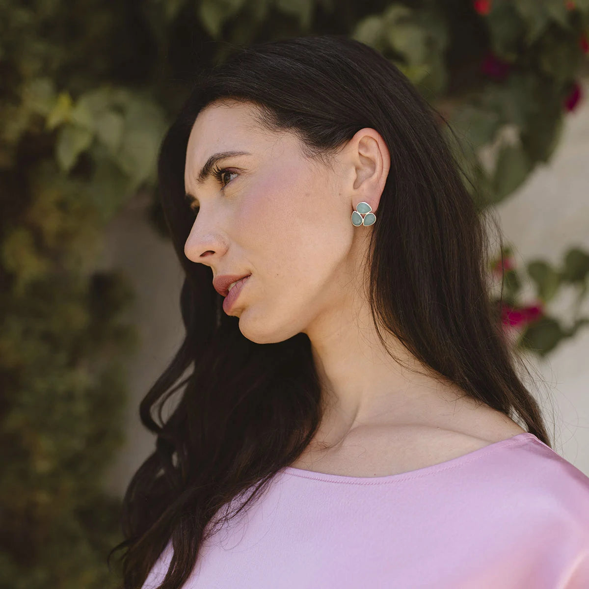 Pendientes Vega Plata Azul agua