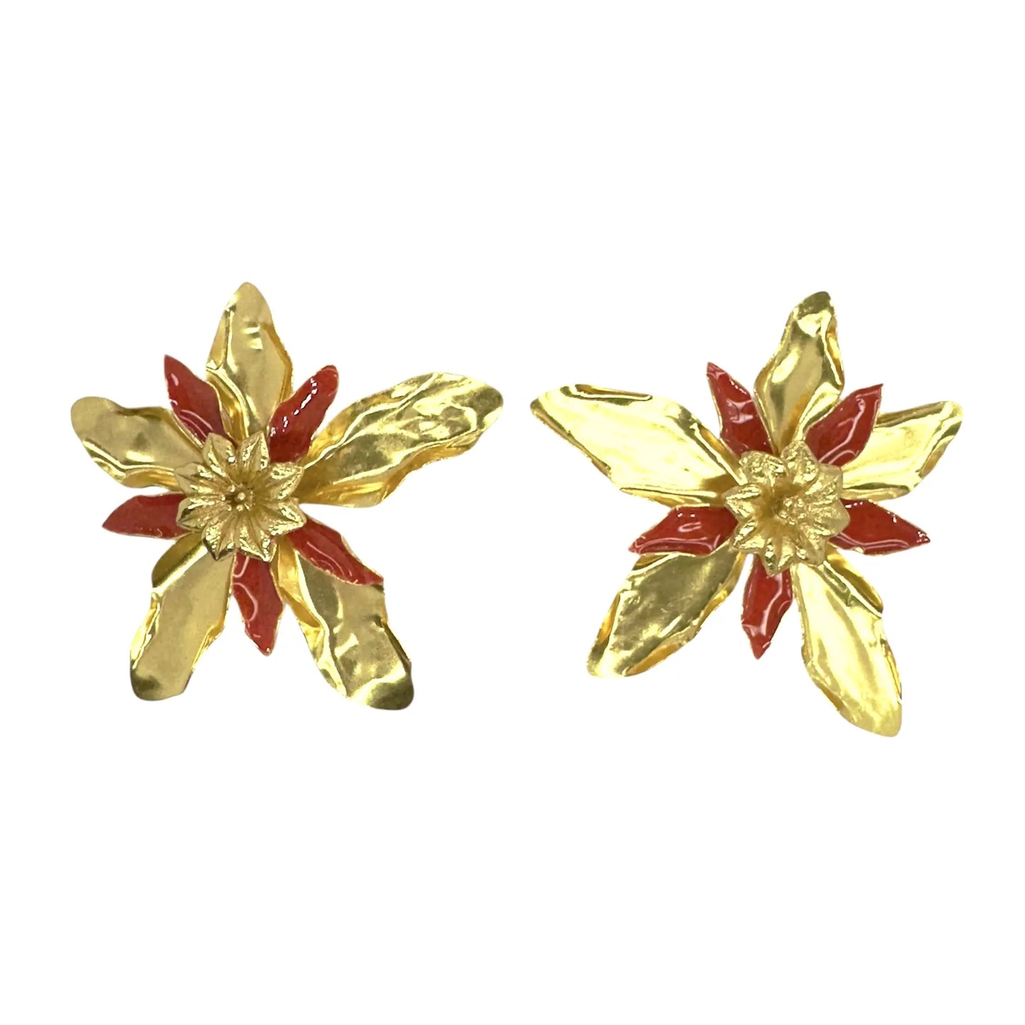 Pendientes Pétalos de Granada Rojo