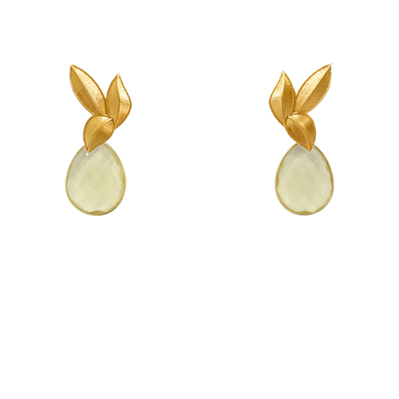 Set Matrix Pendientes Desmontables Laguén y Tear Amarillo Cristal