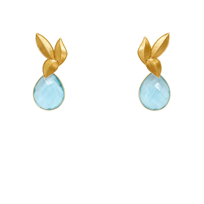 Set Matrix Pendientes Desmontables Laguén y Tear Azul Turquesa Cristal