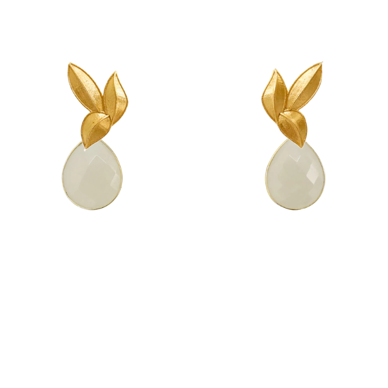Set Matrix Pendientes Desmontables Laguén y Tear Blanco Crema