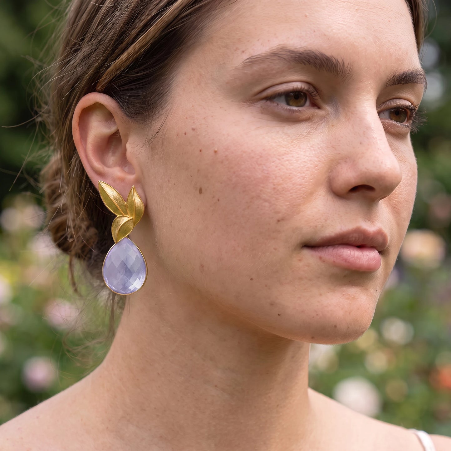 Set Matrix Pendientes Desmontables Laguén y Tear Lila Cristal