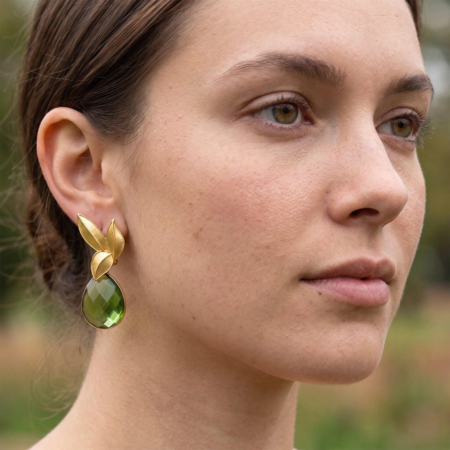 Set Matrix Pendientes Desmontables Laguén y Tear Verde Oliva