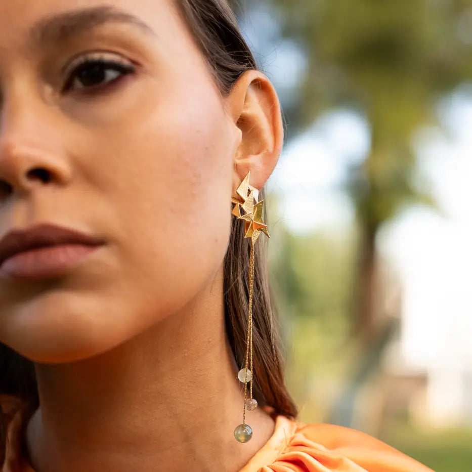 Set Matrix Pendientes Sarén y Balls Verde agua y Gris