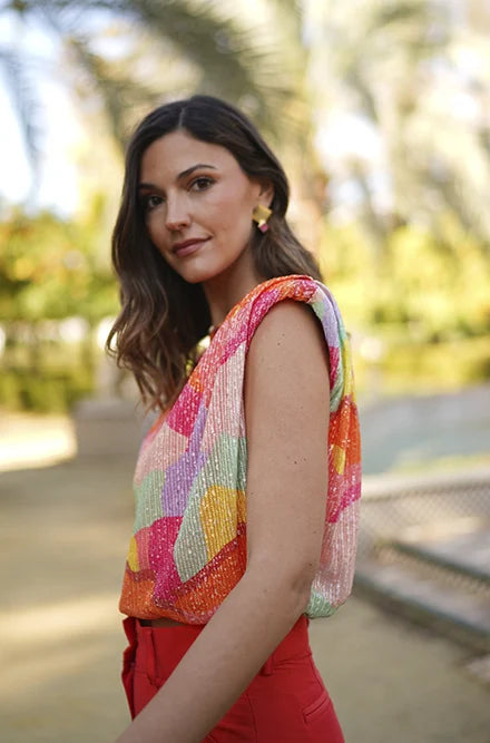 Top Corto Passion Sequin Multicolor