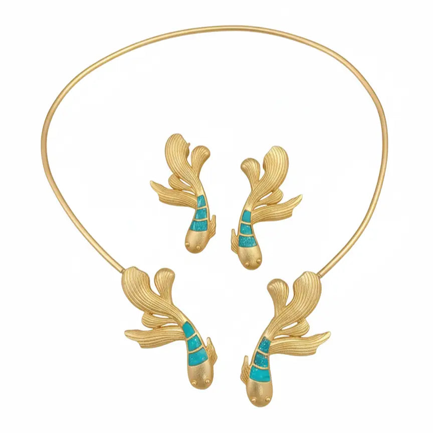 Venta Flash Vintage Conjunto Koi Ed. Limitada Turquesa