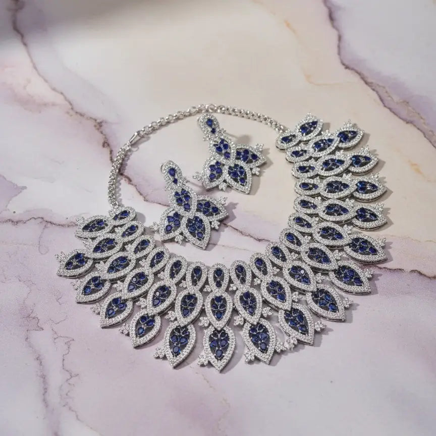 Venta Flash Vintage Conjunto Saphira Ed. Limitada Plata Azul y Shine