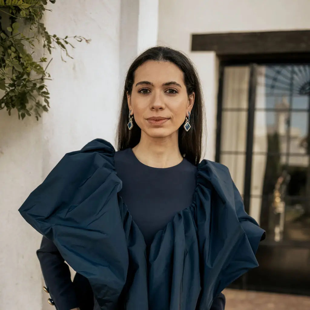 Venta Flash Vintage Pendientes Belmira Ed. Limitada Plata Azul