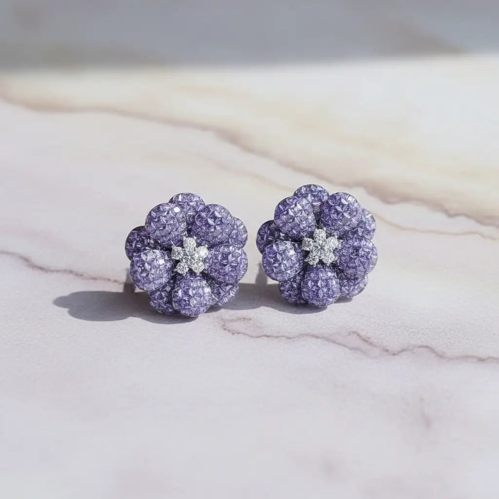 Venta Flash Vintage Pendientes Floréa Ed. Limitada Morado