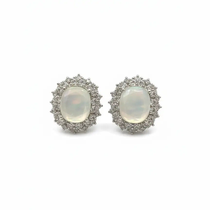 Vintage Pendientes Nube Plata Shine