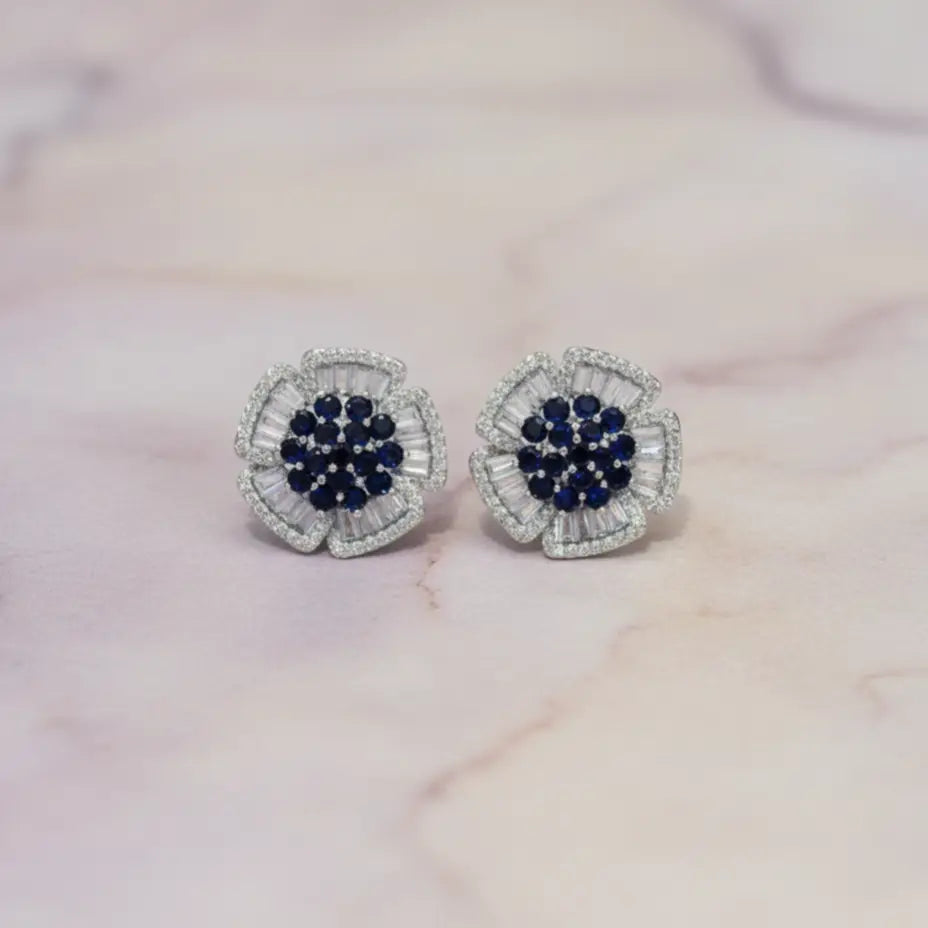 Venta Flash Vintage Pendientes Oscaria Ed. Limitada Plata Azul Oscuro