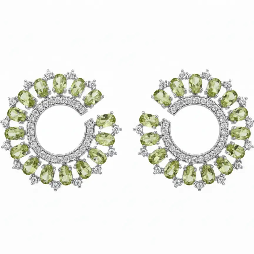 Venta Flash Vintage Pendientes Radiosa Ed. Limitada Plata Verde pistacho