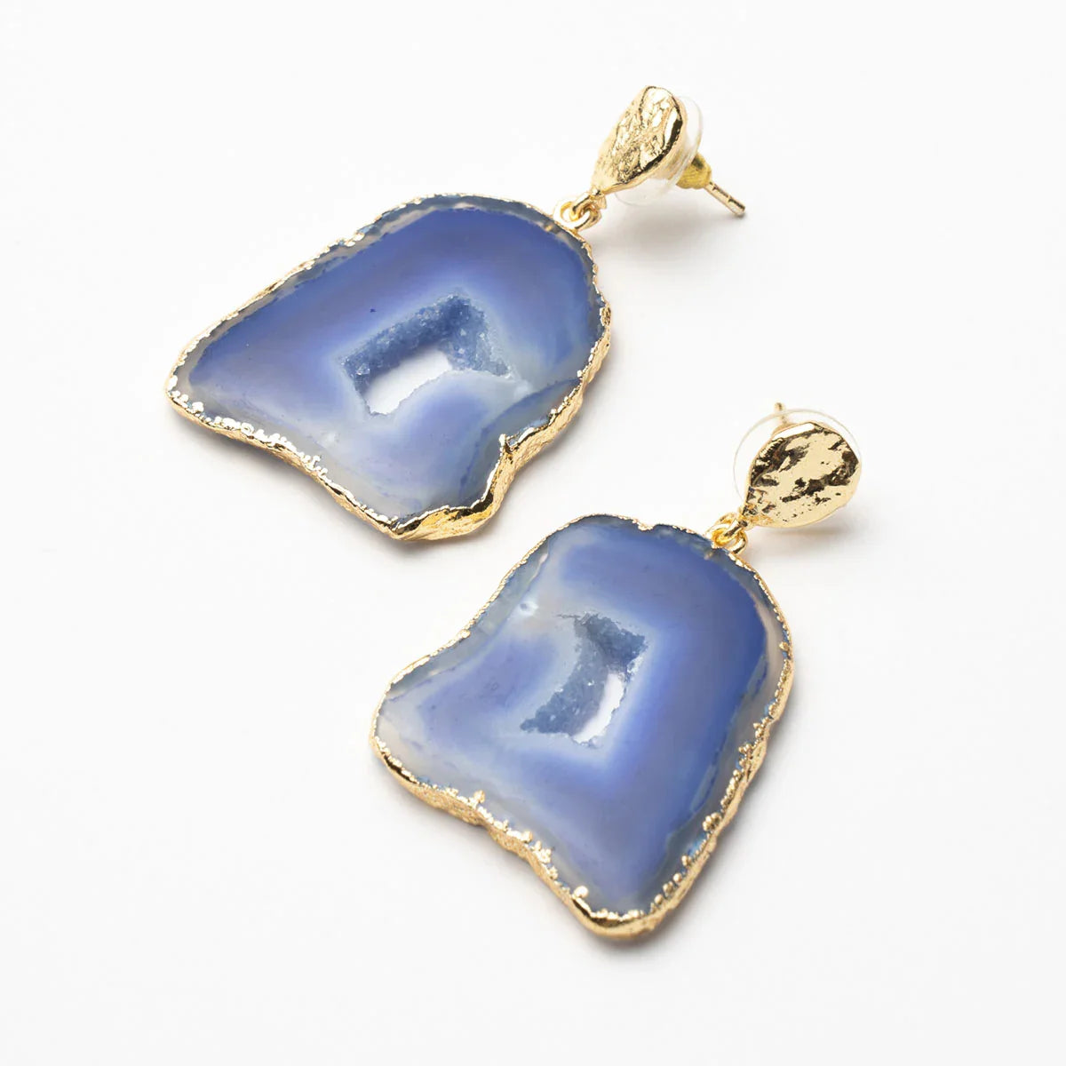 Pendientes Geodas Azul