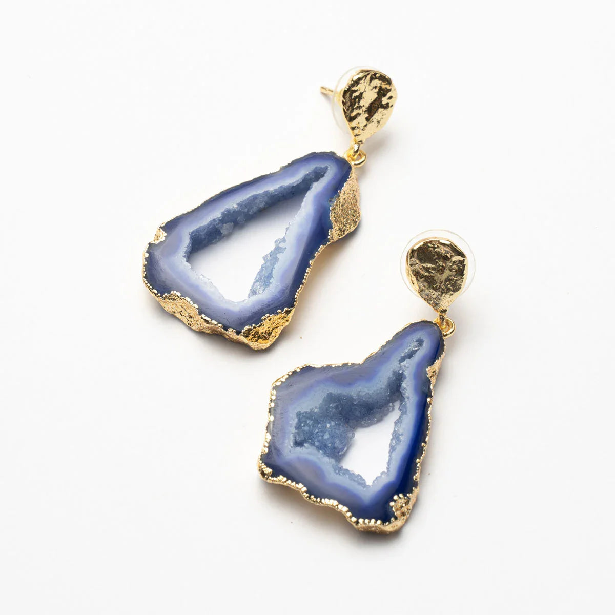 Pendientes Geodas Azul