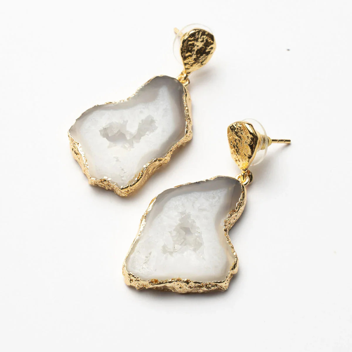 Pendientes Geodas Blanco