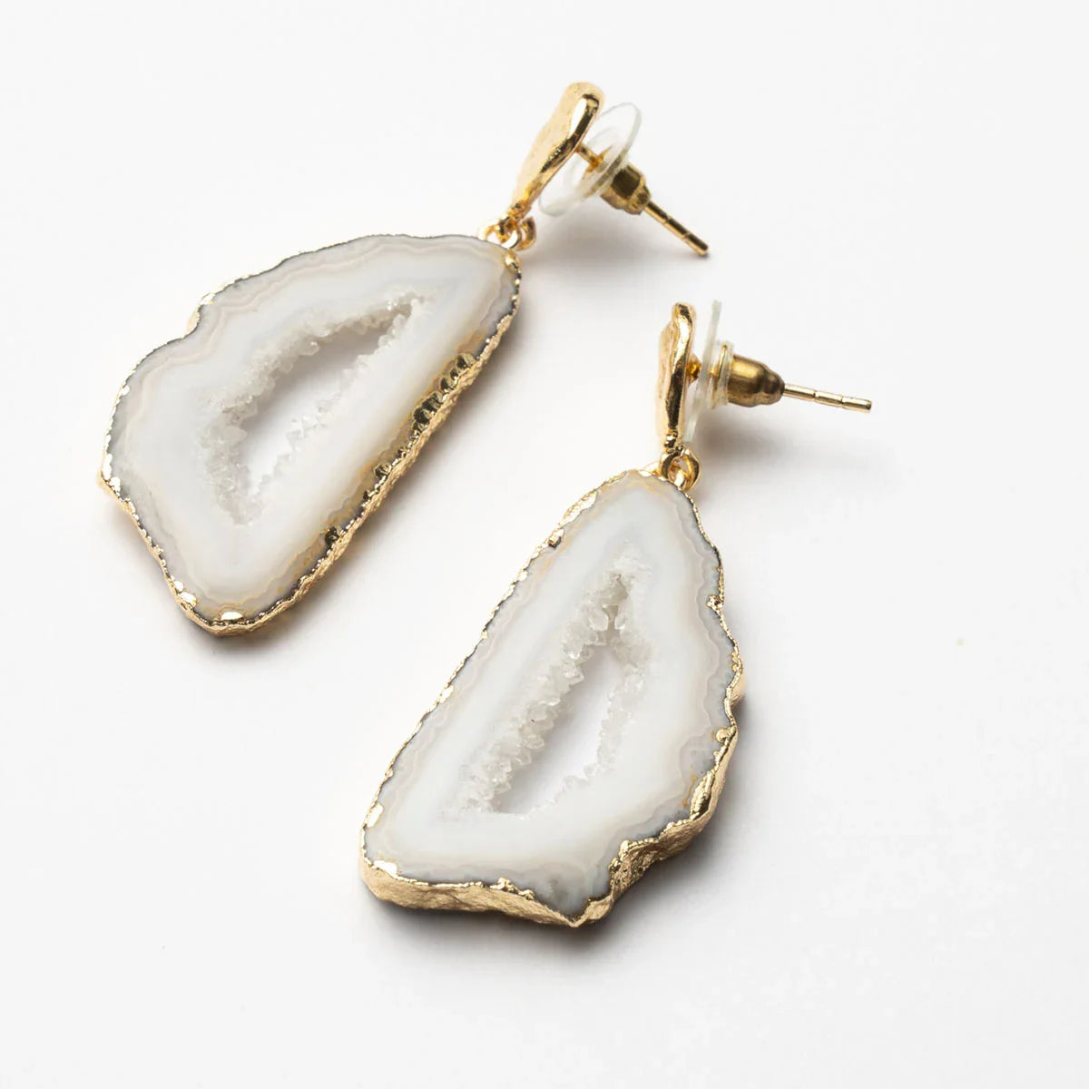 Pendientes Geodas Blanco