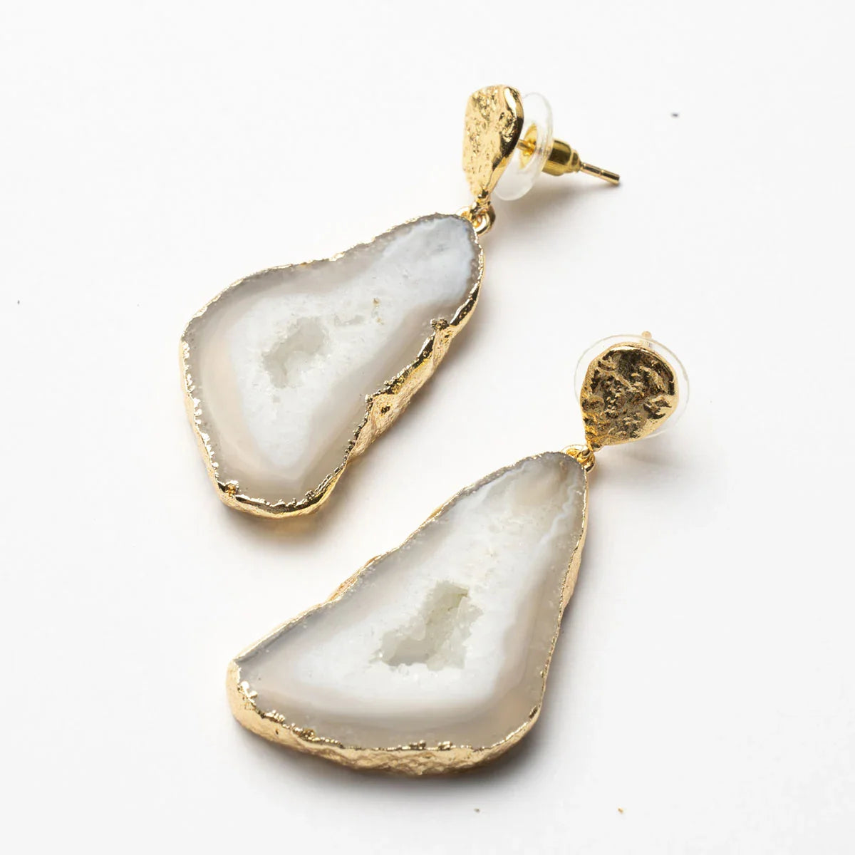 Pendientes Geodas Blanco