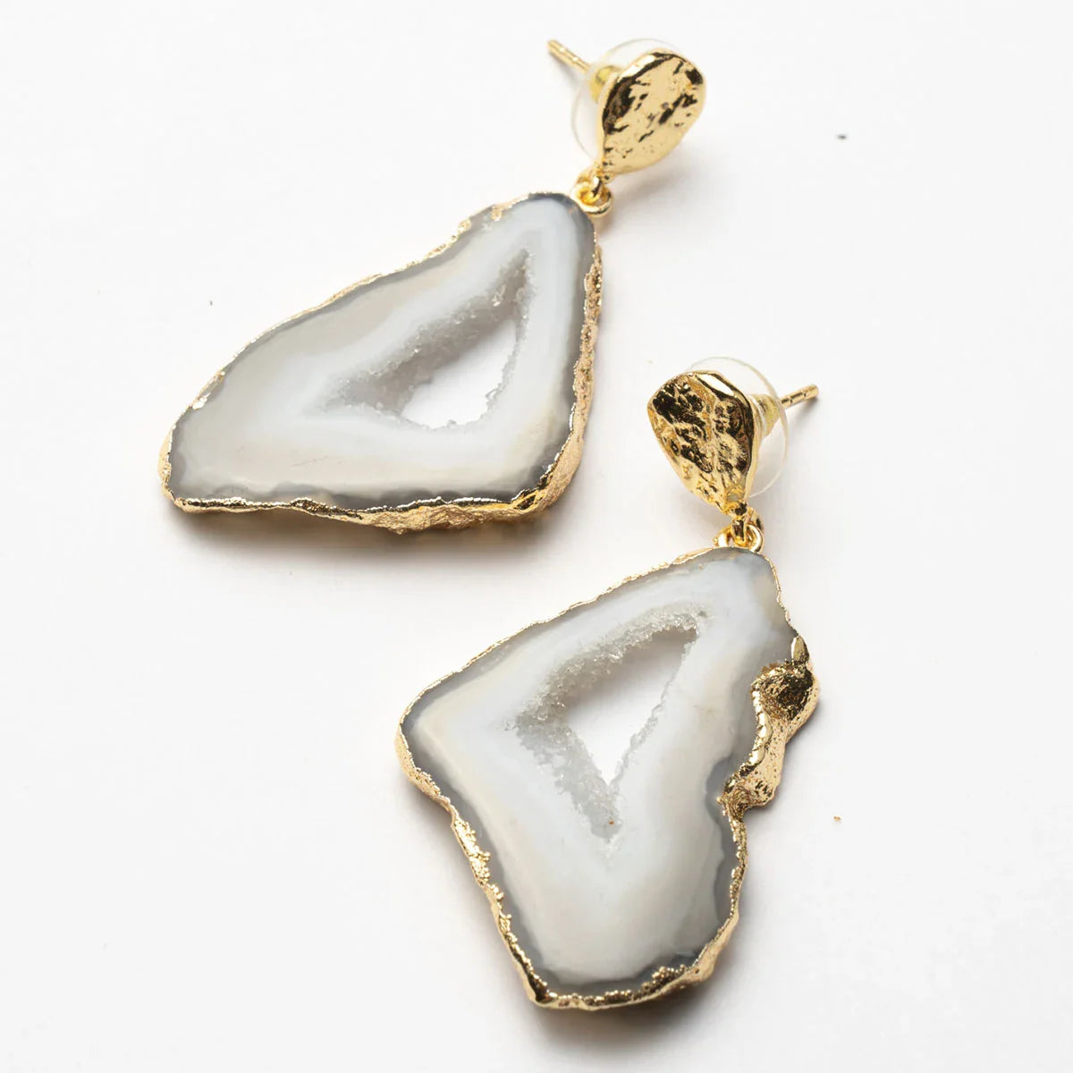Pendientes Geodas Blanco