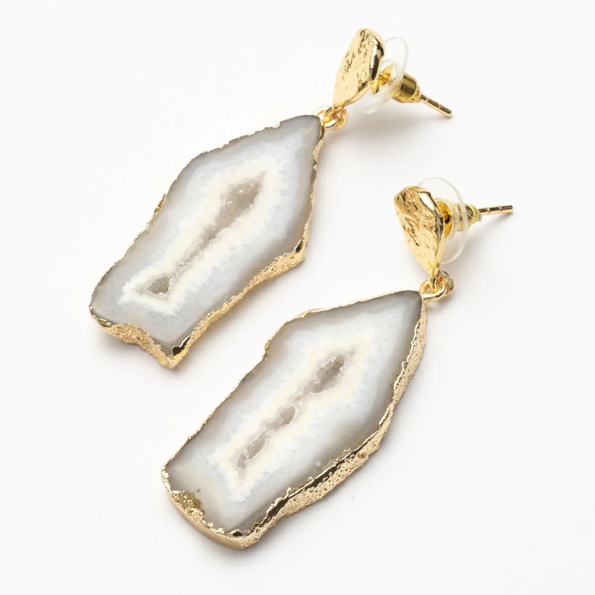 Pendientes Geodas Blanco