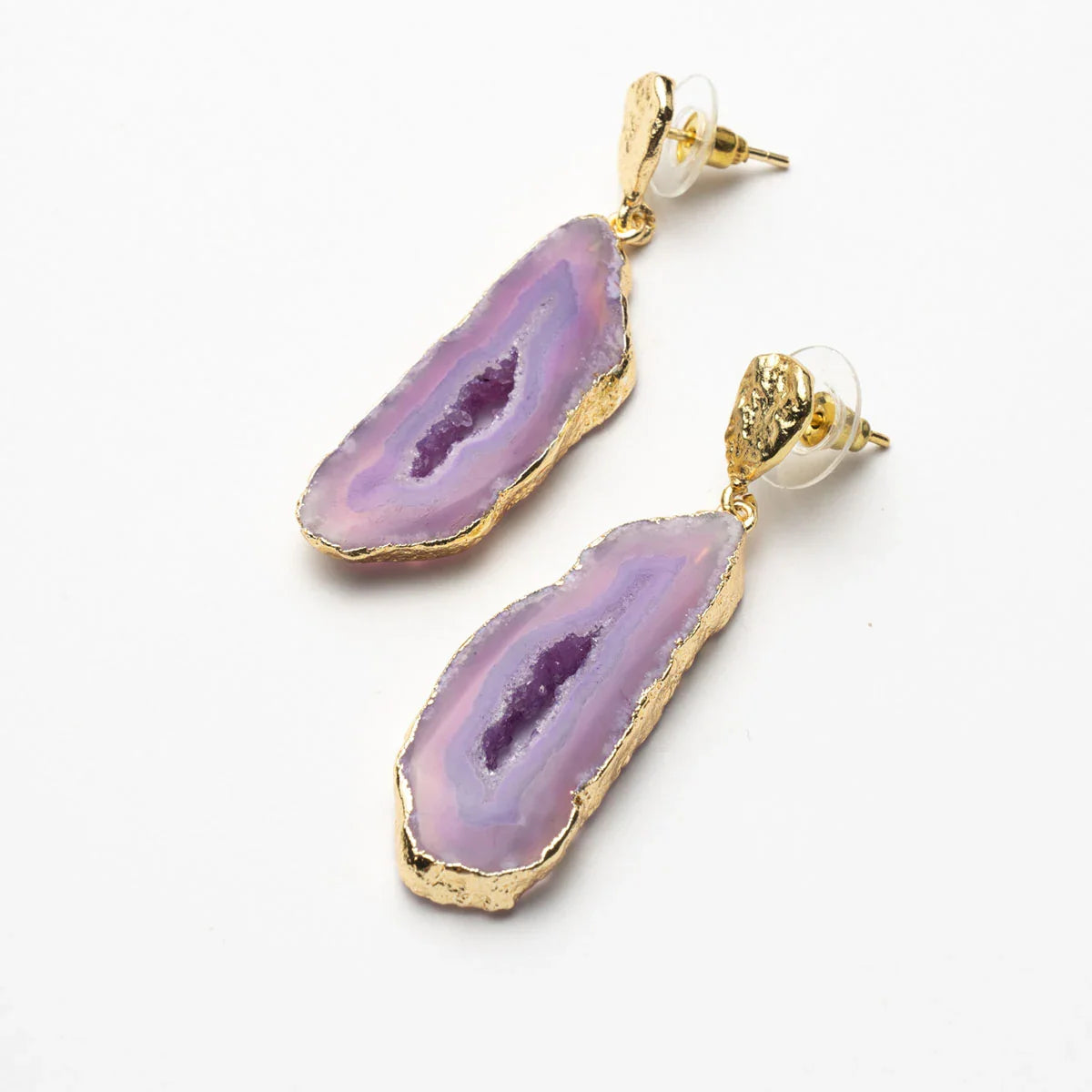 Pendientes Geodas Morado