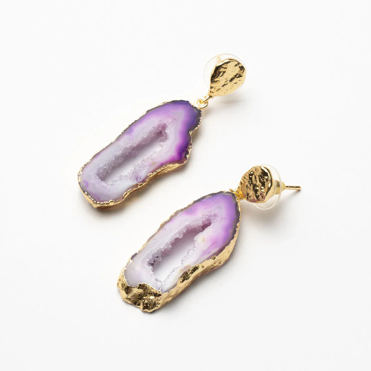 Pendientes Geodas Morado