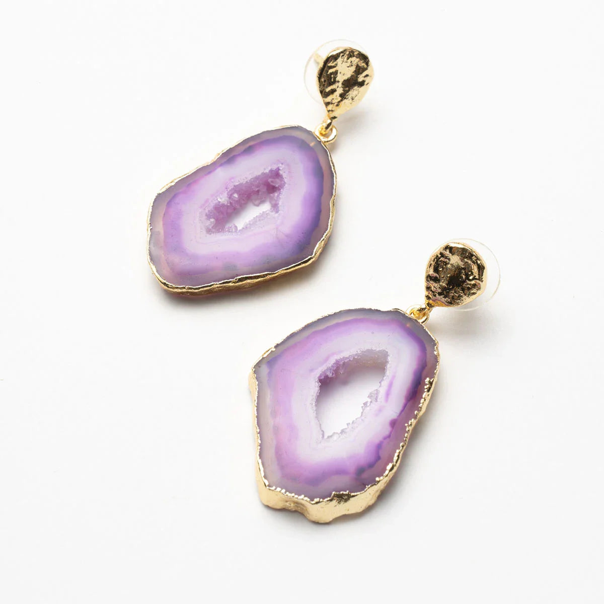 Pendientes Geodas Morado