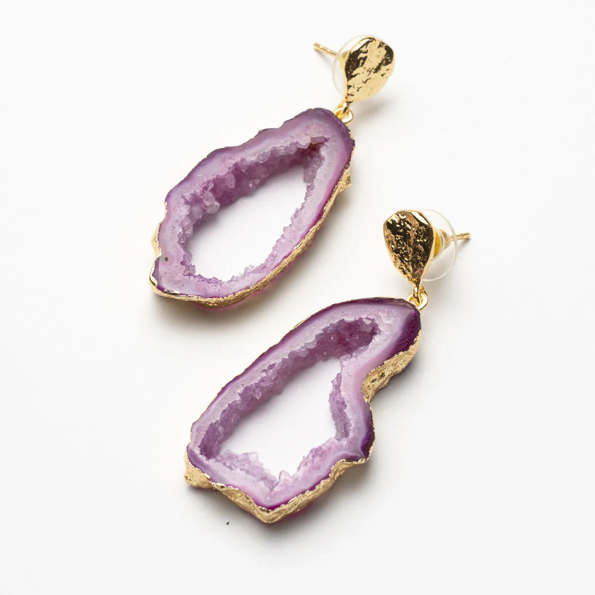 Pendientes Geodas Morado