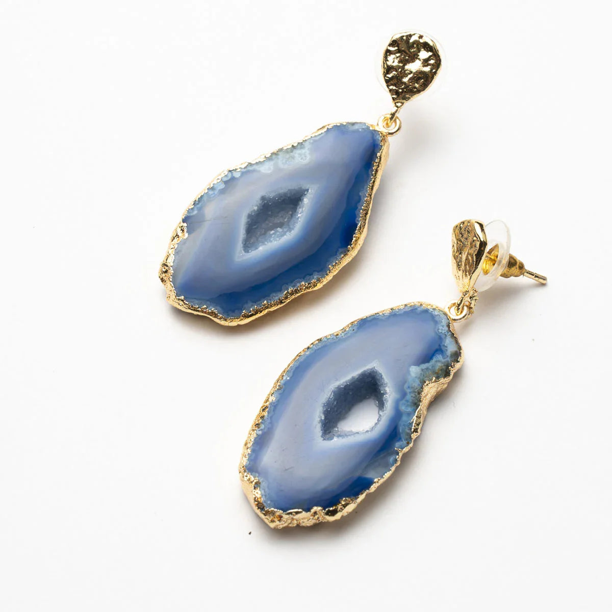Pendientes Geodas Azul