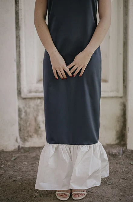 Vestido Bahía Azul y Blanco