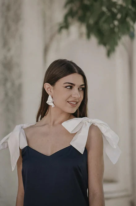Vestido Bahía Azul y Blanco