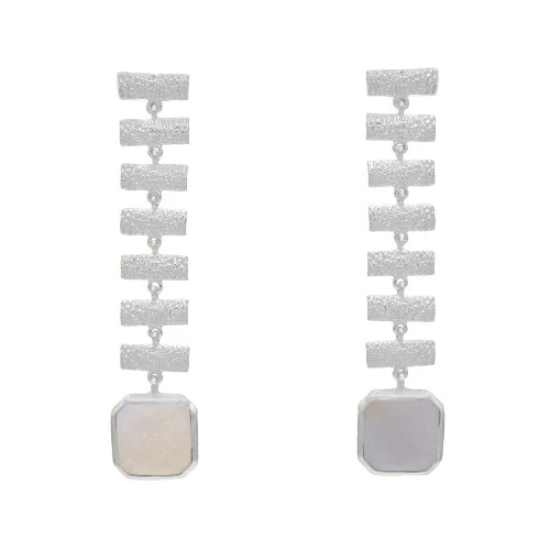 Pendientes Hiraya Ed. Limitada Plata Piedra Lunar