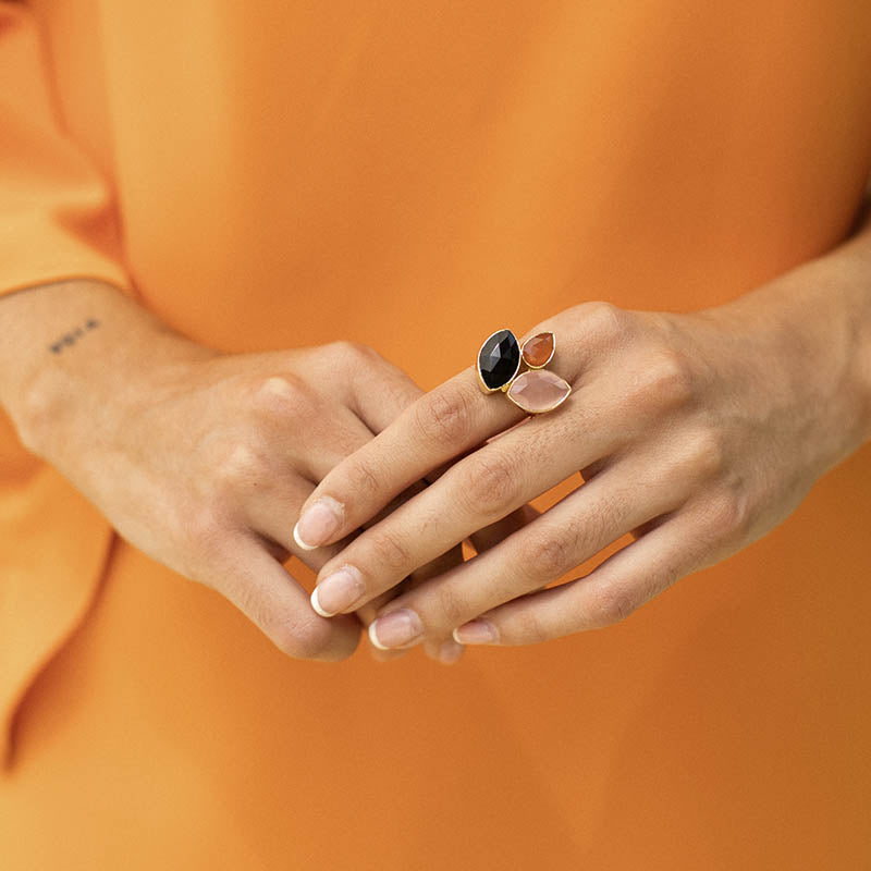 Anillo Grayas Rosa, Blanco y Crema