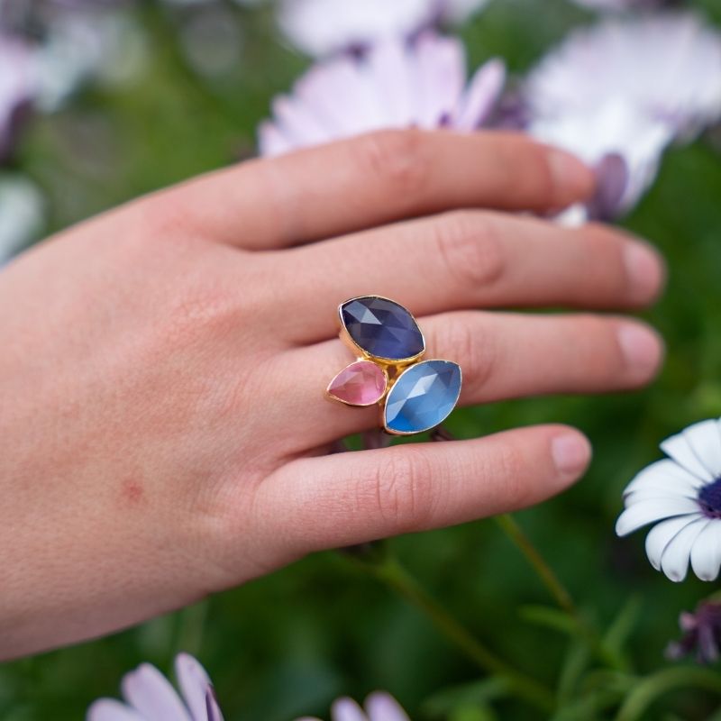 Anillo Grayas Rosa, Blanco y Crema