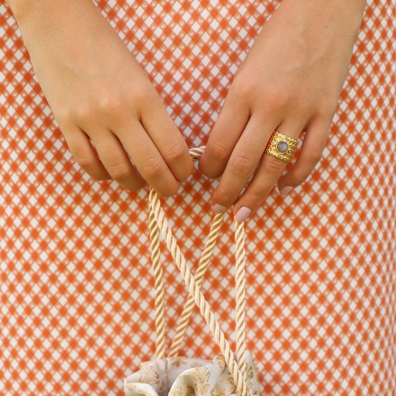 Anillo Valois Verde agua Amazonita Ed. Limitada
