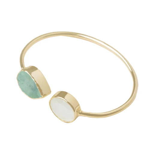 Brazalete Nilo Ed. Limitada Amazonita y Piedra Lunar