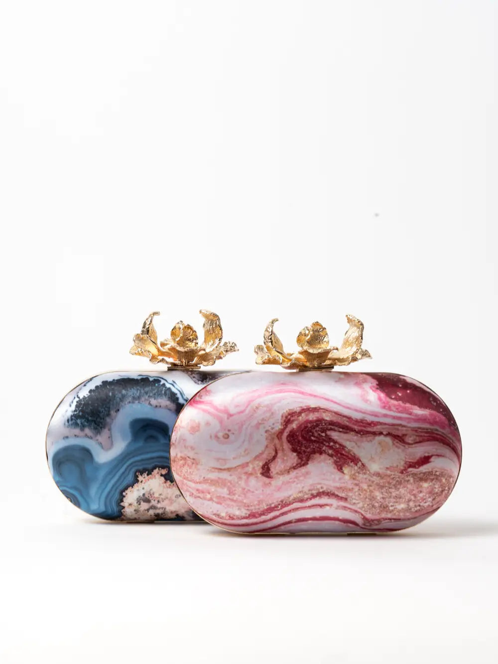 Bolso Ovalado Flor Garra Print Art Rosas Buganvilla