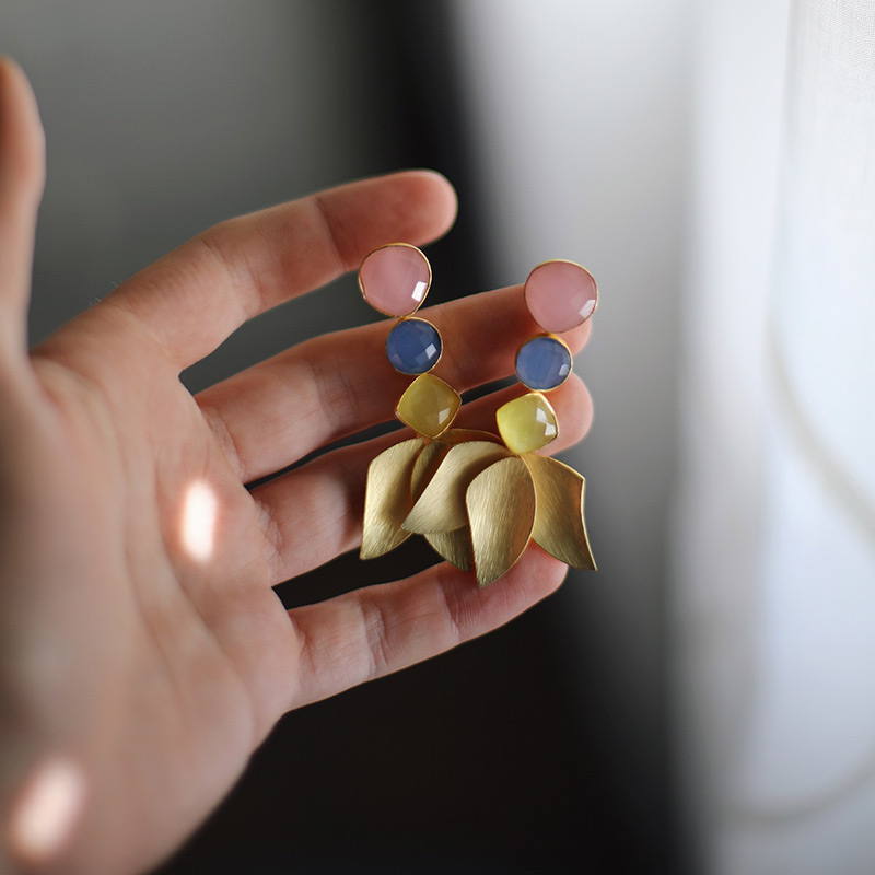 Pendientes Caprio Rosa, Azul y Amarillo