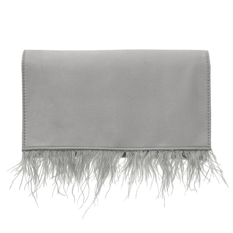Bolso Sobre Charleston Plumas Gris claro