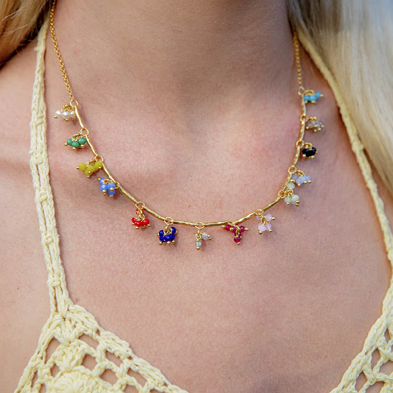 Conjunto Pendientes Aros Gobio Multicolor + Collar Salinity