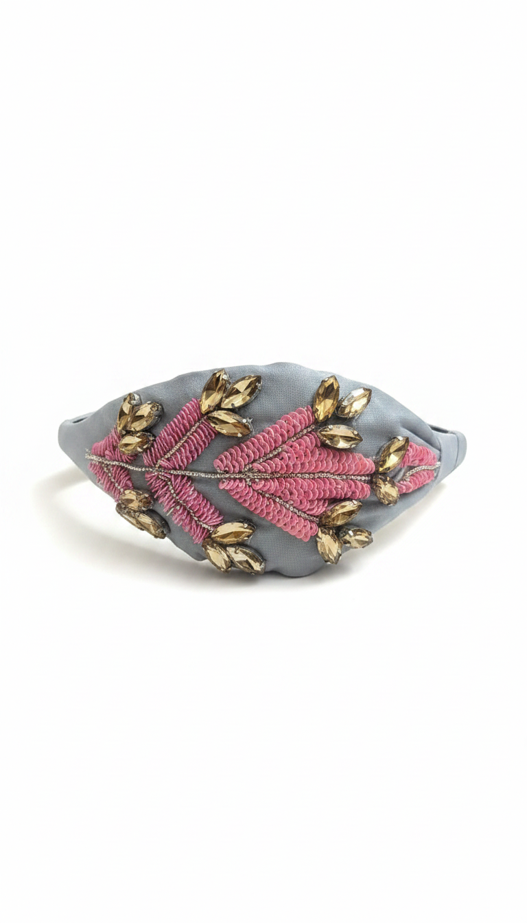 Diadema Azana Gris y Rosa