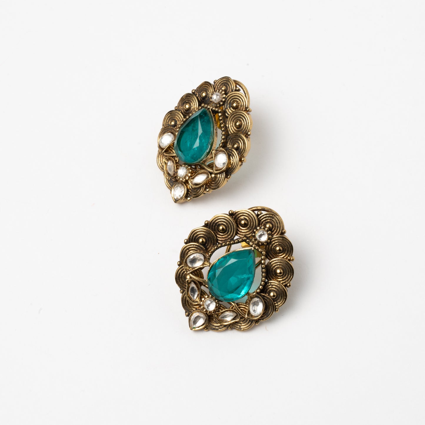 Venta Flash Vintage Pendientes Edelisse Envejecido Ed. Limitada Verde Turquesa