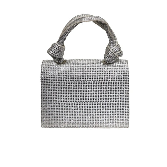 Bolso Asa Bella Brillo Plateado