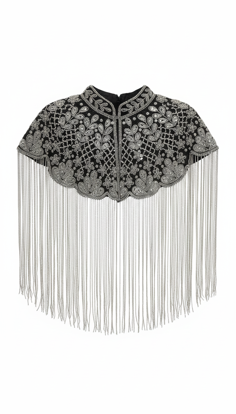 Capa Joya Zarzuela Plateada y Negra