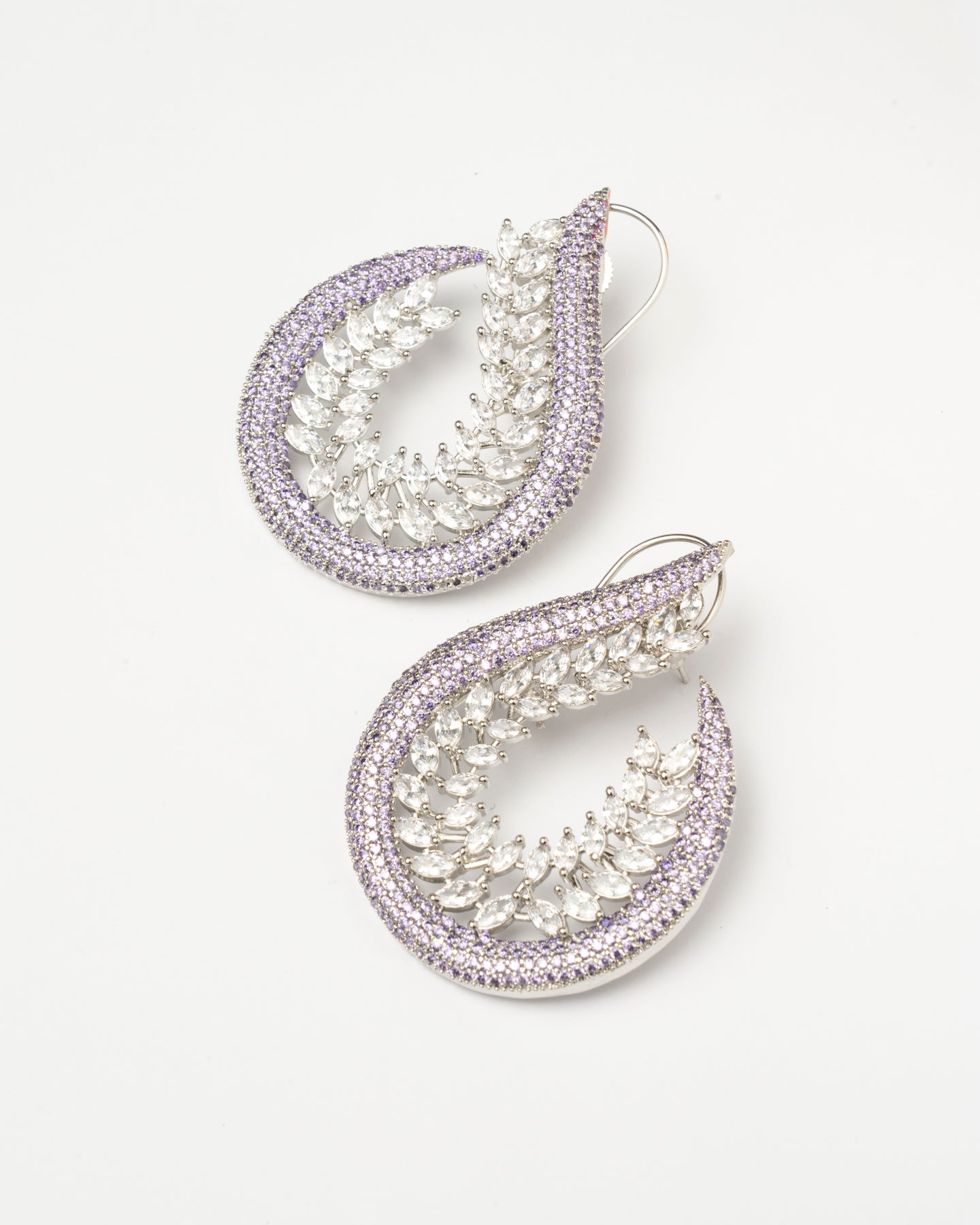 Venta Flash Vintage Pendientes Noveli Ed. Limitada Plata Shine Lila